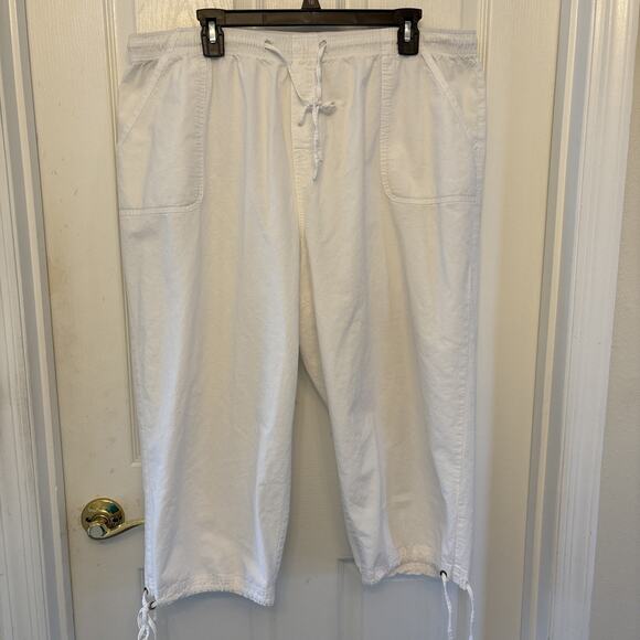 Essentials by Maggie women’s size 18/20W 100% cotton slacks. Elastic Waist - Picture 1 of 15